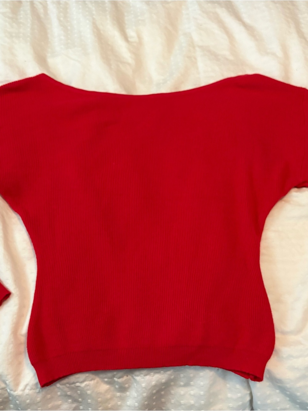 SHEIN Red Wide Neck Ribbed Knit Sweater Size M